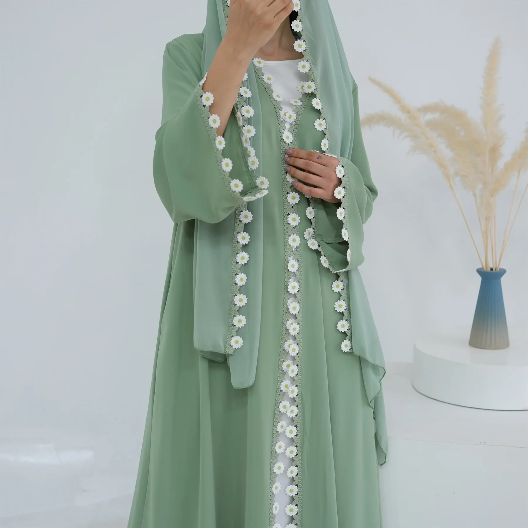 Bloemen Dubai Abaya's Turkije  - Embroidery Kebaya recensie en prijs