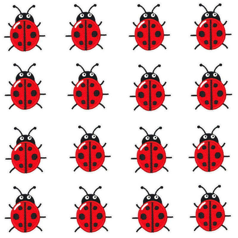 16 stuks/batch Kleine Rode Lie - Embroidery Lady Bug recensie en prijs