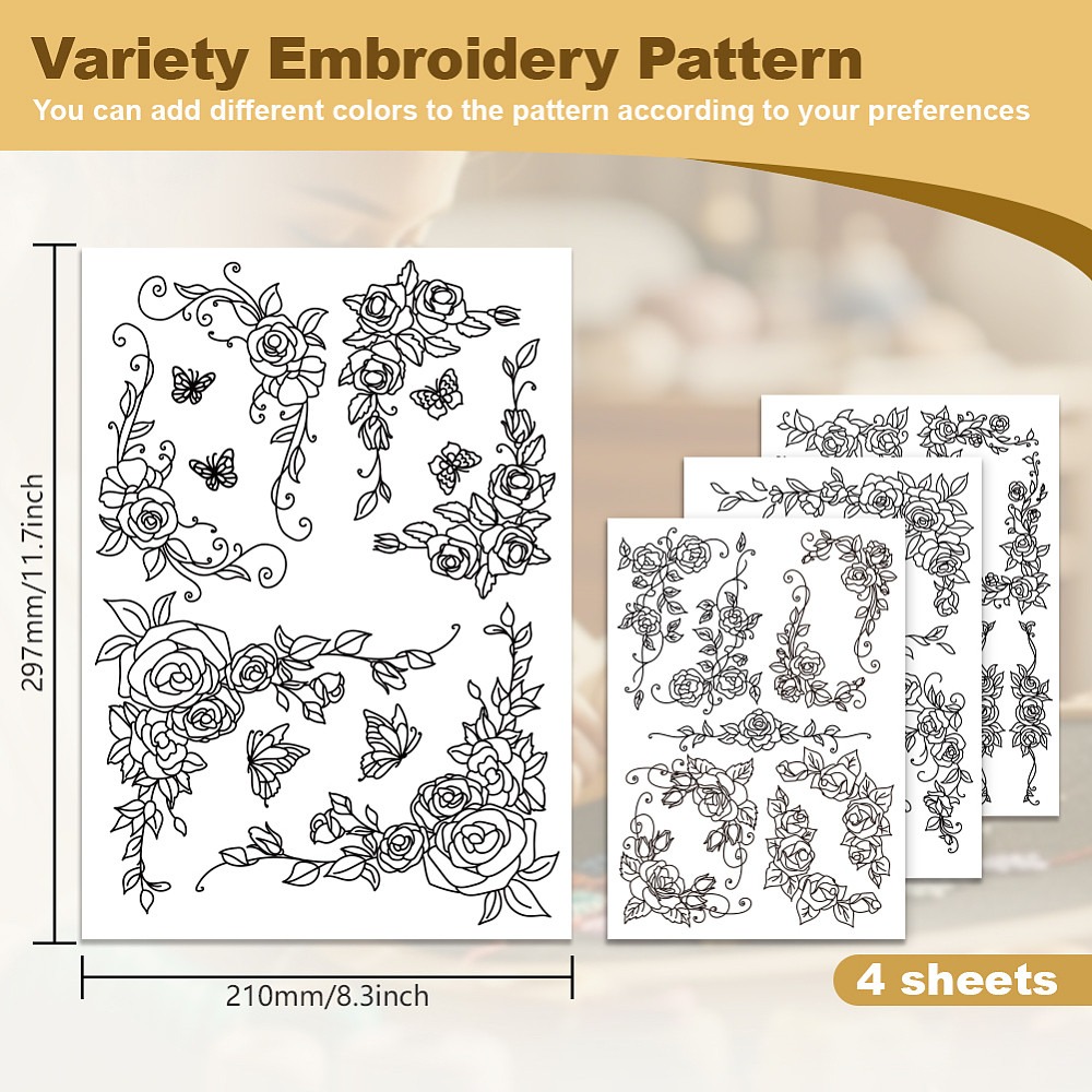 38 stuks rozenkant, 4 vellen w - Embroidery Rose recensie en prijs