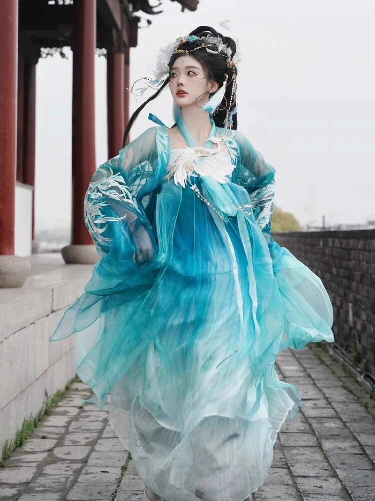 Nieuwe Pauw Hanfu Damesmode Zw - Embroidery Cotton Shirt recensie en prijs